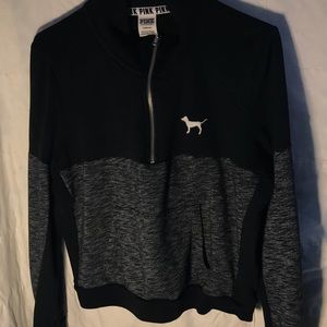 VICTORIA SECRET PINK LONG SLEEVE HALF ZIP